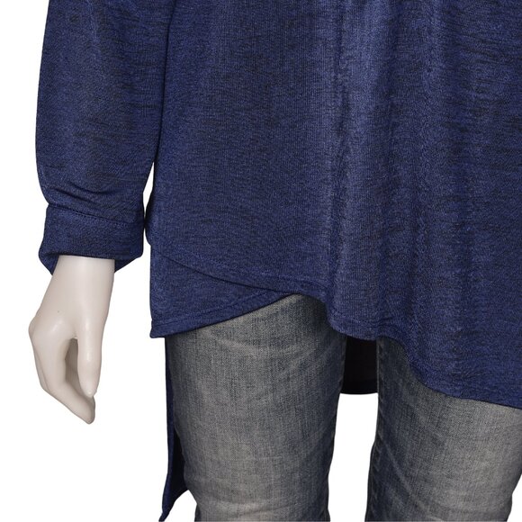 Joseph Ribkoff Royal Blue Zipper Front Blouse Tunic Top Asymmetrical Size 12 - Picture 2 of 9